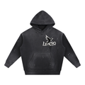 Vintage Washed Frayed Fleece Hoodie