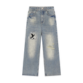 Vintage Wash Distressed Denim Jeans